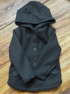 Old Navy Girls Button Down Hooded Pea Coat Jacket Size 4T